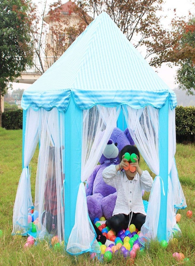 بيبي جو خيمة لعب للأطفال من بيبي جو بتصميم قلعة الأمير والأميرة مع ناموسية (أزرق) - Image 4